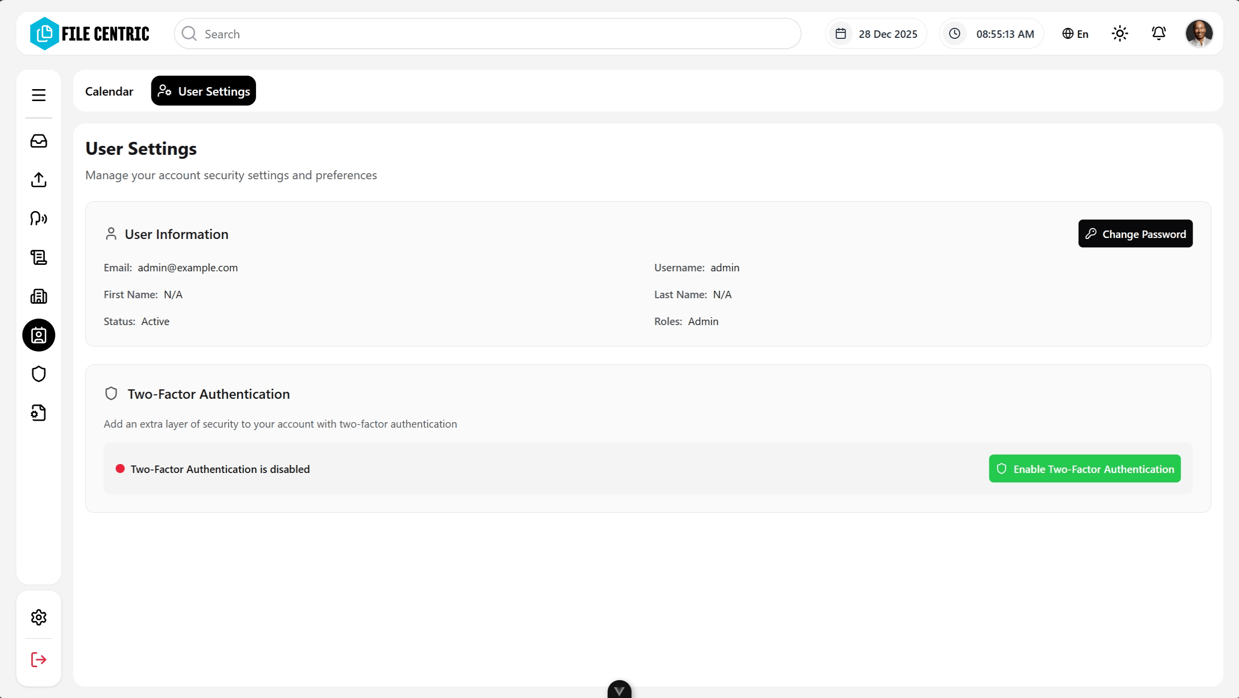 File Centric - Document Management System Interface